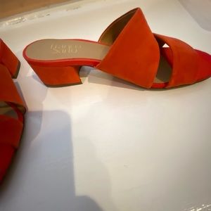 Franco Sarto orange sandals.